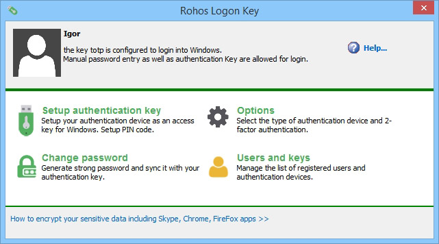 U盘加密软件 Rohos Logon Key 4.8 多语言版